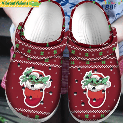 baby yoda in socks ugly christmas pattern yoda crocs - discover comfort and style clog shoes with funny crocs