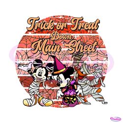 mickey trick or treat down main street png sublimation 2111