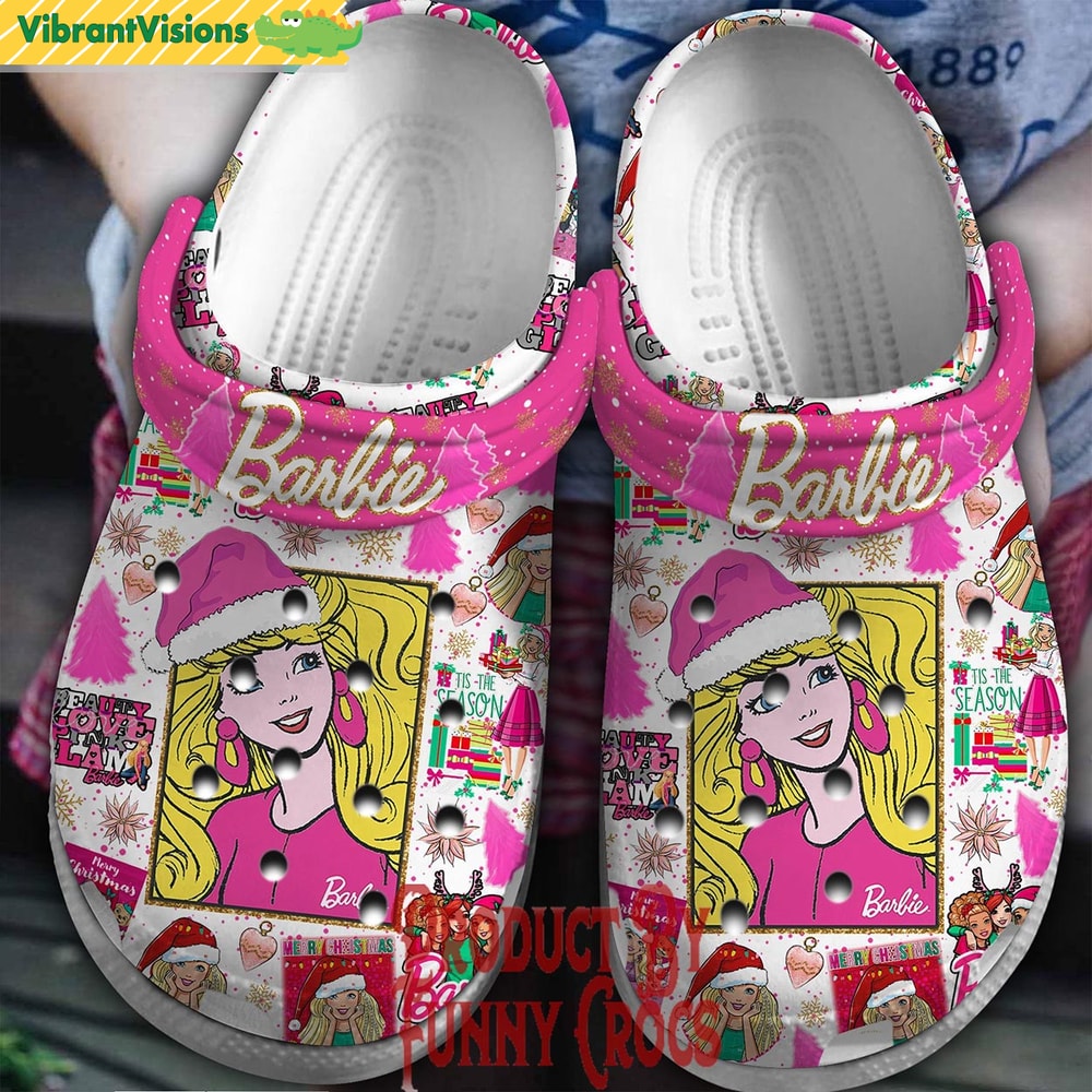 Barbie Christmas White Crocs - Discover Comfort And Style Clog Shoes With Funny Crocs.jpg