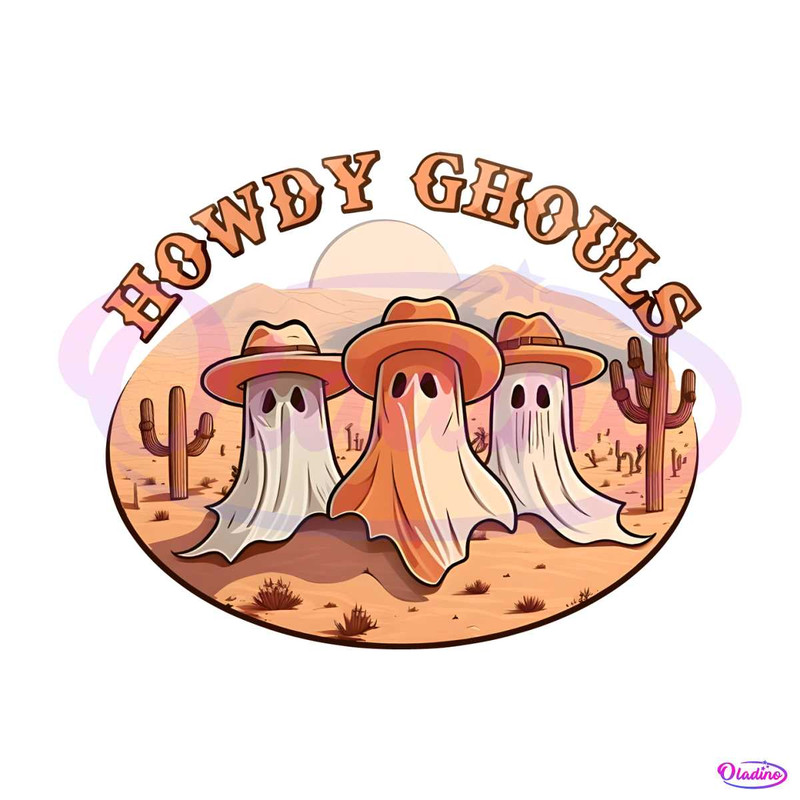 Vintage Howdy Ghouls Western Halloween PNG Download 2111.jpg