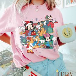 mouse and friends surprise christmas shirt, disney merry christmas, mickey santa hat,  mickey and friends christmas shir