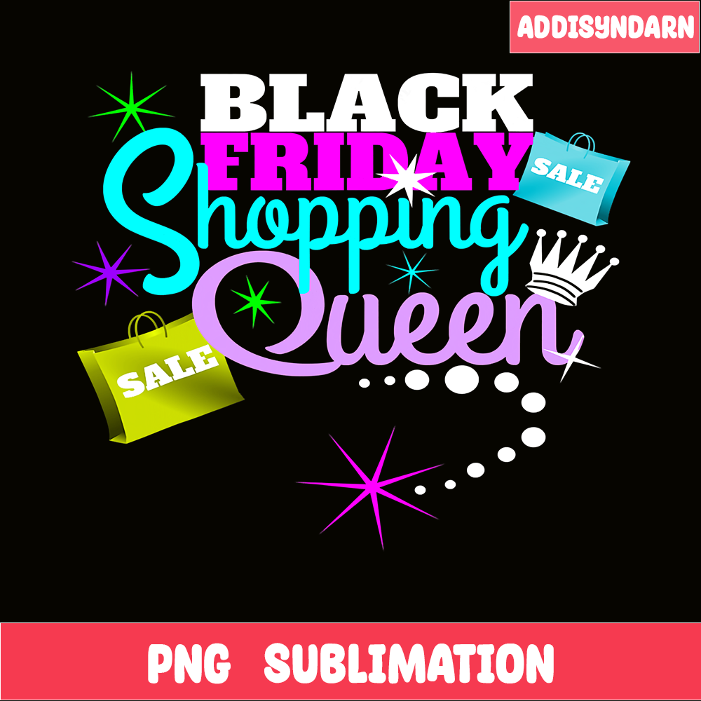 QUE031123106-Black Friday Shopping Queen PNG, Friday Sale PNG, Queen Shopping PNG.png