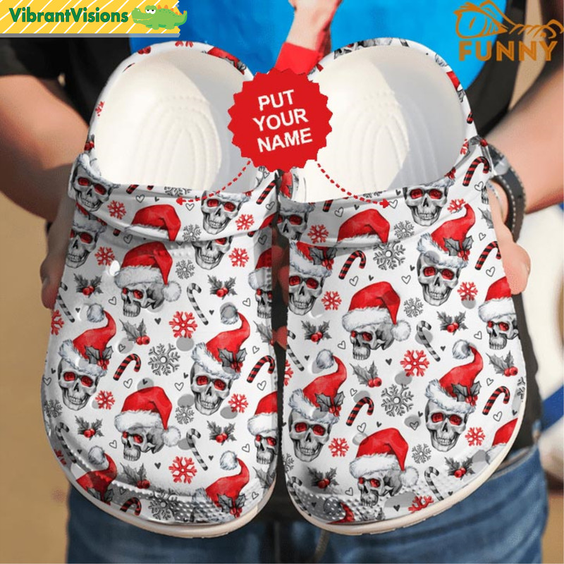 Custom Heaven Christmas Skull Crocs - Discover Comfort And Style Clog Shoes With Funny Crocs.jpg