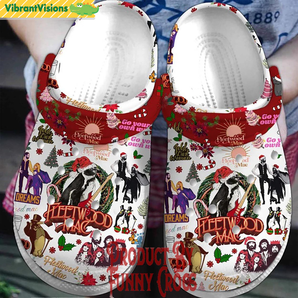 Fleetwood Mac Christmas White Crocs - Discover Comfort And Style Clog Shoes With Funny Crocs.jpg