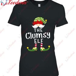 clumsy elf group christmas funny pajama party shirt, christmas t shirts family  wear love, share beauty