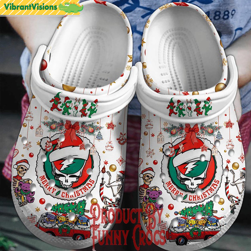 Grateful Dead Merry Christmas Crocs Shoes Crocband - Discover Comfort And Style Clog Shoes With Funny Crocs.jpg