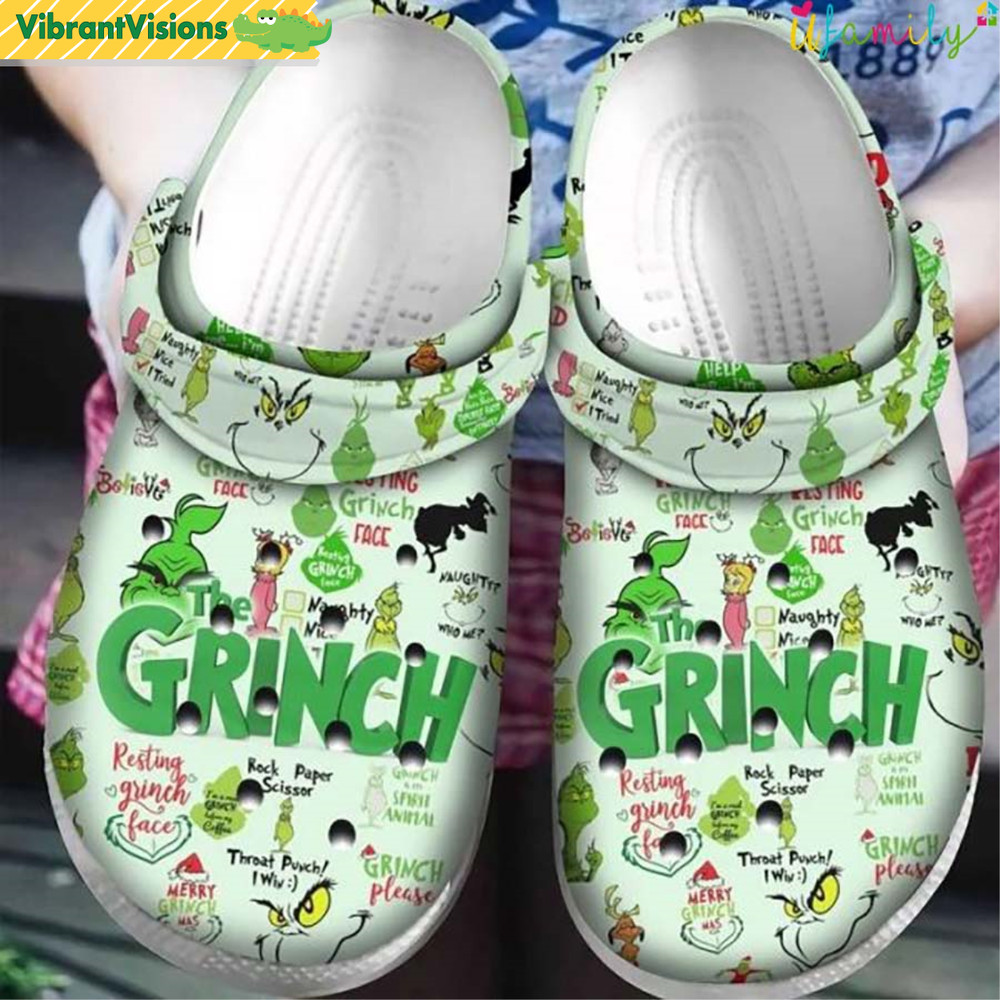 Grinch Pattern Christmas Crocs - Discover Comfort And Style Clog Shoes With Funny Crocs.jpg