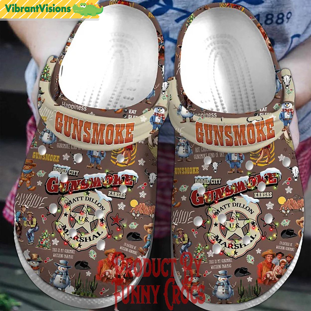 Gun Smoke Christmas Crocs Clog Shoes - Discover Comfort And Style Clog Shoes With Funny Crocs.jpg