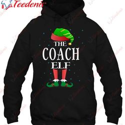 coach elf funny matching pajama group christmas shirt, funny christmas outfits for couples  wear love, share beauty