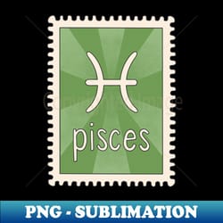 pisces zodiac sign stamp - png transparent sublimation file - capture imagination with every detail