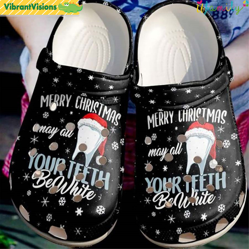 May All Your Teeth Be White Christmas Santa Hat Crocs - Discover Comfort And Style Clog Shoes With Funny Crocs.jpg