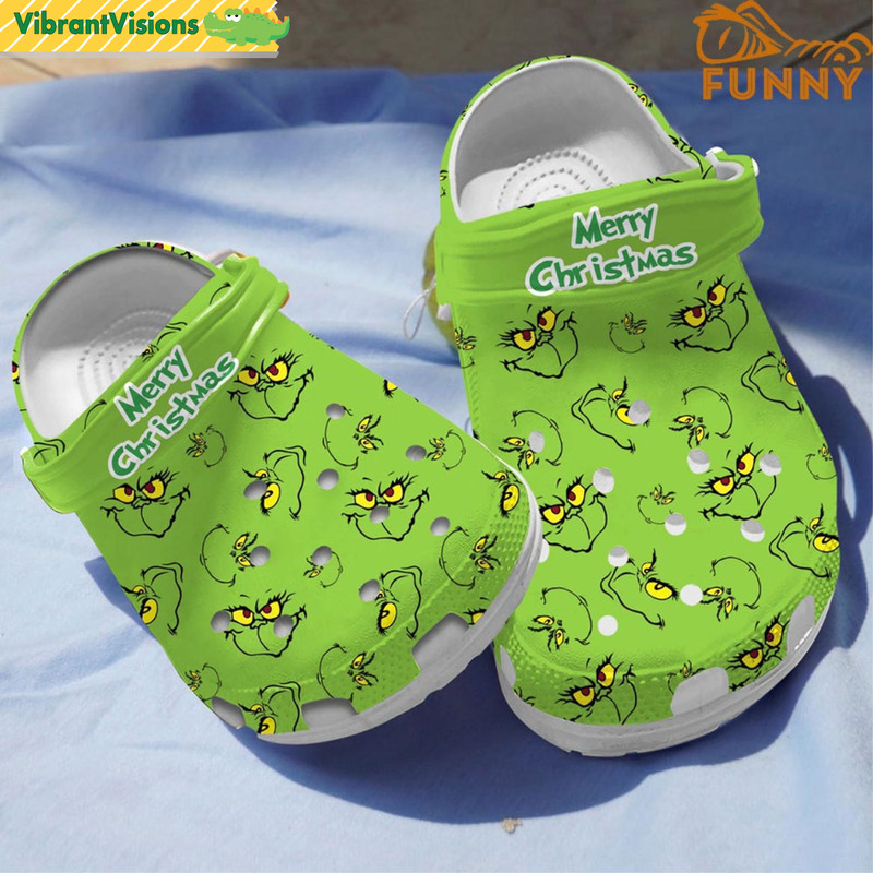 Merry Christmas Green Grinch Crocs - Discover Comfort And Style Clog Shoes With Funny Crocs.jpg