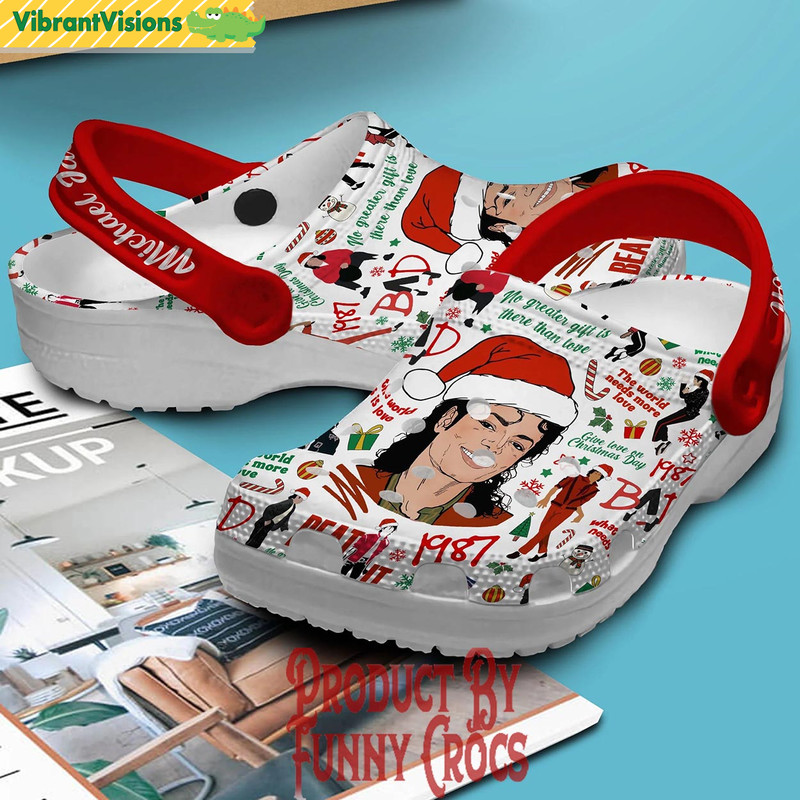 Merry Christmas Michael Jackson Crocs Shoes - Discover Comfort And Style Clog Shoes With Funny Crocs.jpg
