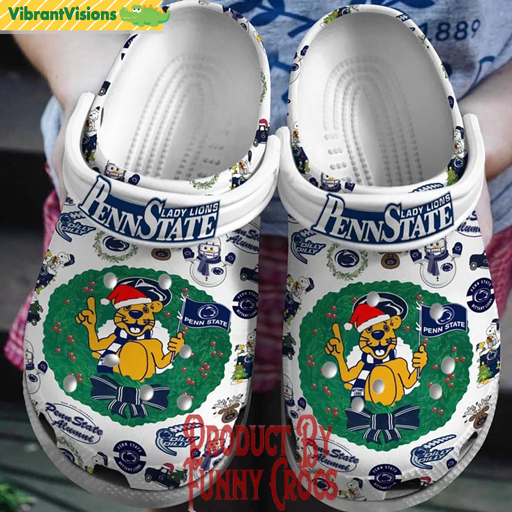 Merry Christmas Penn State Lady Lions Crocs - Discover Comfort And Style Clog Shoes With Funny Crocs.jpg