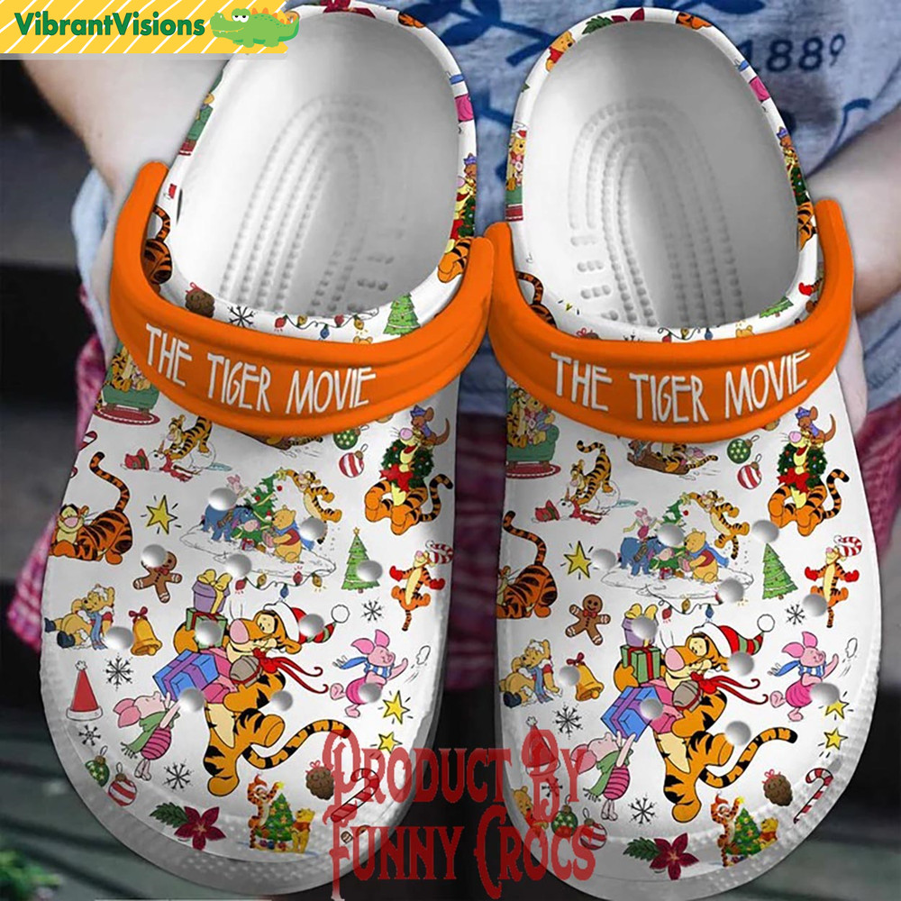Merry Christmas The Tiger Movie Winnie The Pooh Crocs Shoes - Discover Comfort And Style Clog Shoes With Funny Crocs.jpg