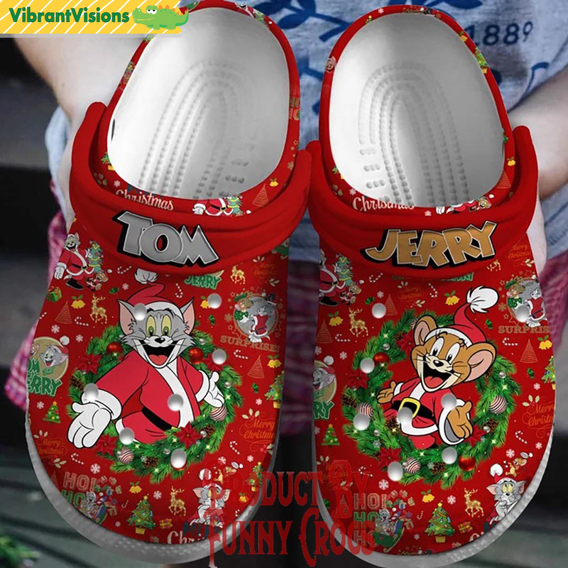 Merry Christmas Tom And Jerry Crocs Shoes - Discover Comfort And Style Clog Shoes With Funny Crocs.jpg