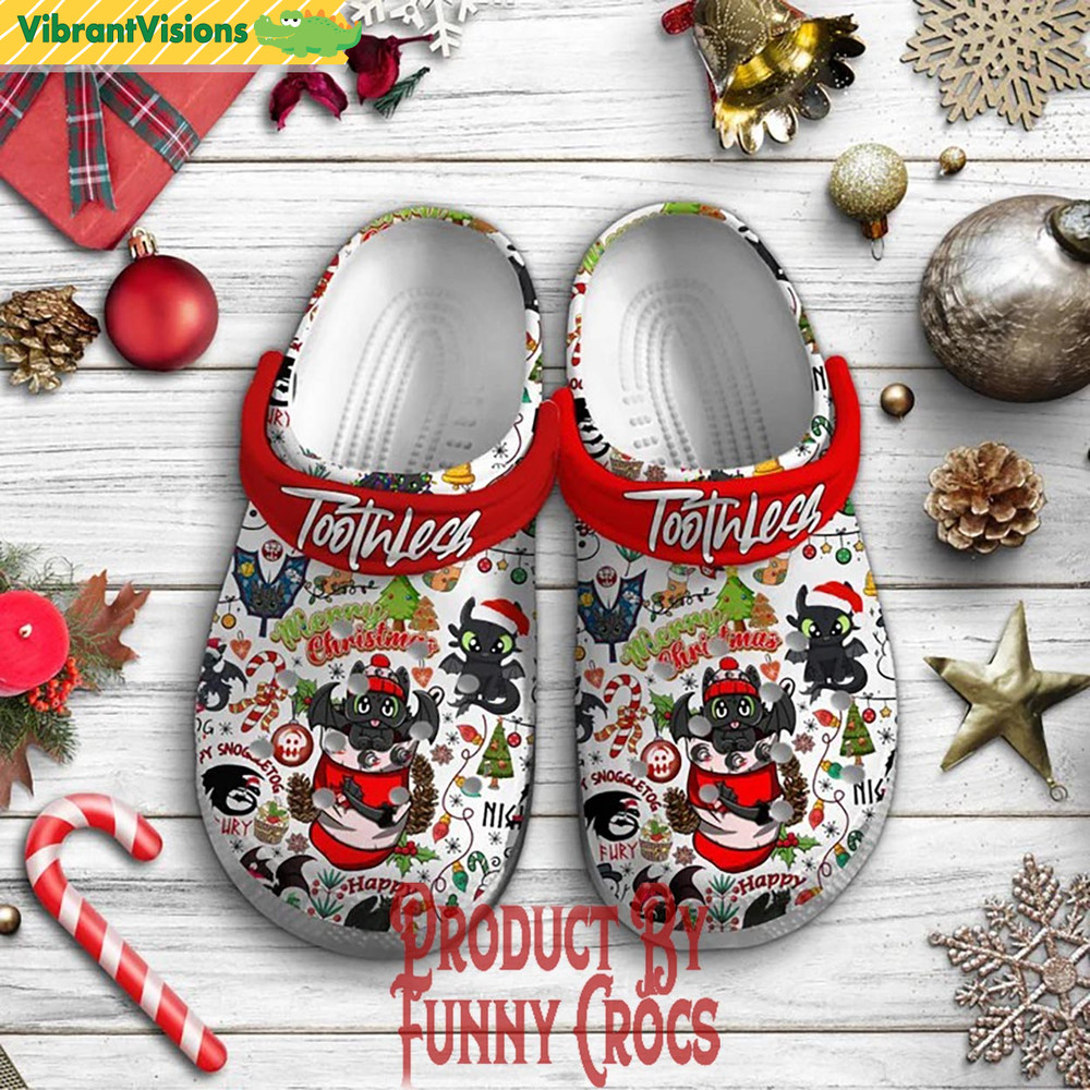 Merry Christmas Toothless Crocs Shoes - Discover Comfort And Style Clog Shoes With Funny Crocs.jpg