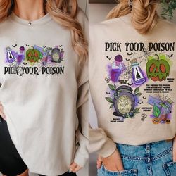 pick your poison tshirts, poison apple shirt, spider web shirt, deadly night shade tee, bats halloween shirt, halloween