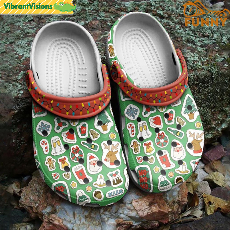 Merry Christmas Pattern Crocs - Discover Comfort And Style Clog Shoes With Funny Crocs.jpg