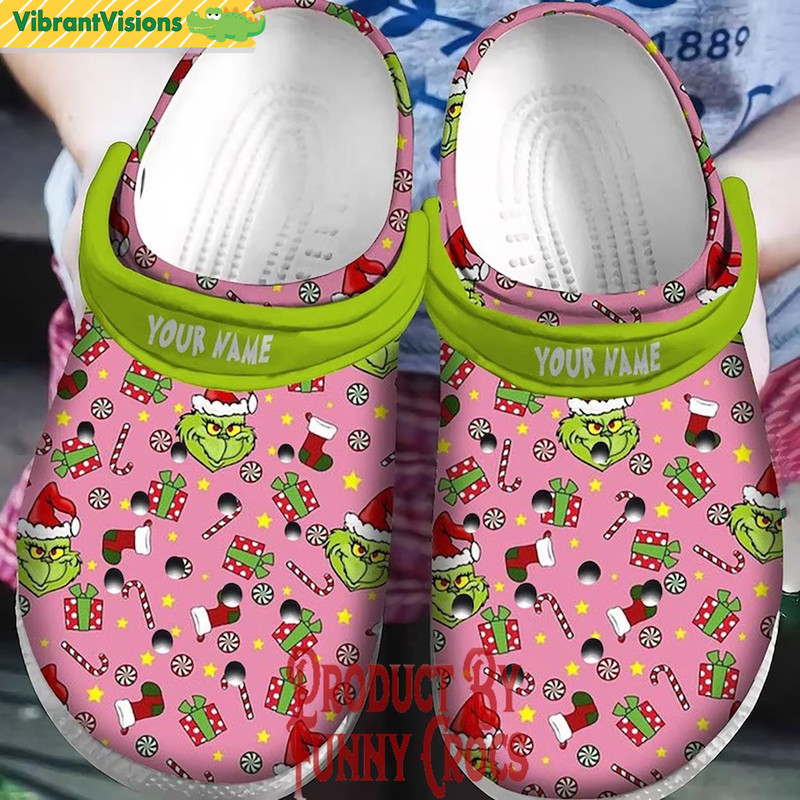 Personalized Grinch Christmas Pink Crocs Shoes - Discover Comfort And Style Clog Shoes With Funny Crocs.jpg