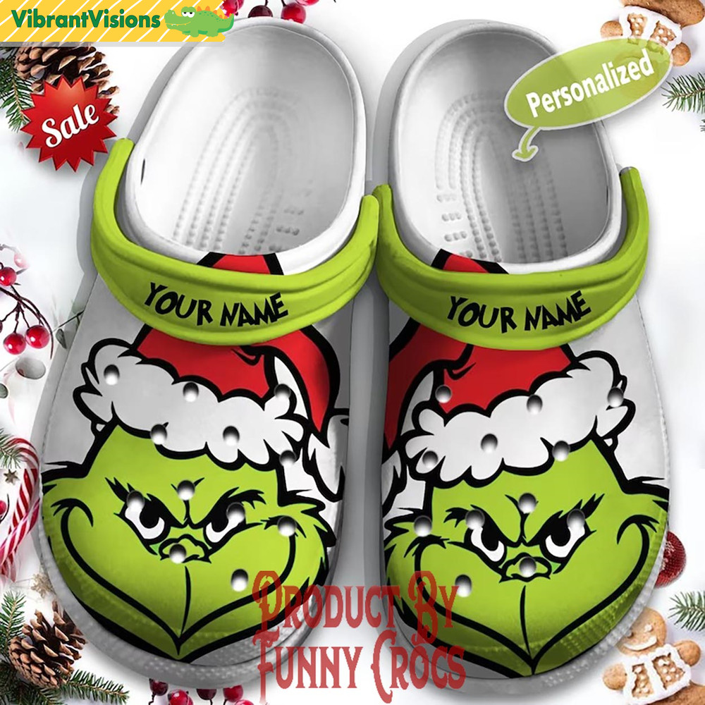 Personalized Grinch Face Christmas Crocs Shoes - Discover Comfort And Style Clog Shoes With Funny Crocs.jpg