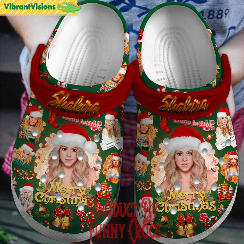 Shakira Merry Christmas Crocs Shoes - Discover Comfort And Style Clog Shoes With Funny Crocs.jpg