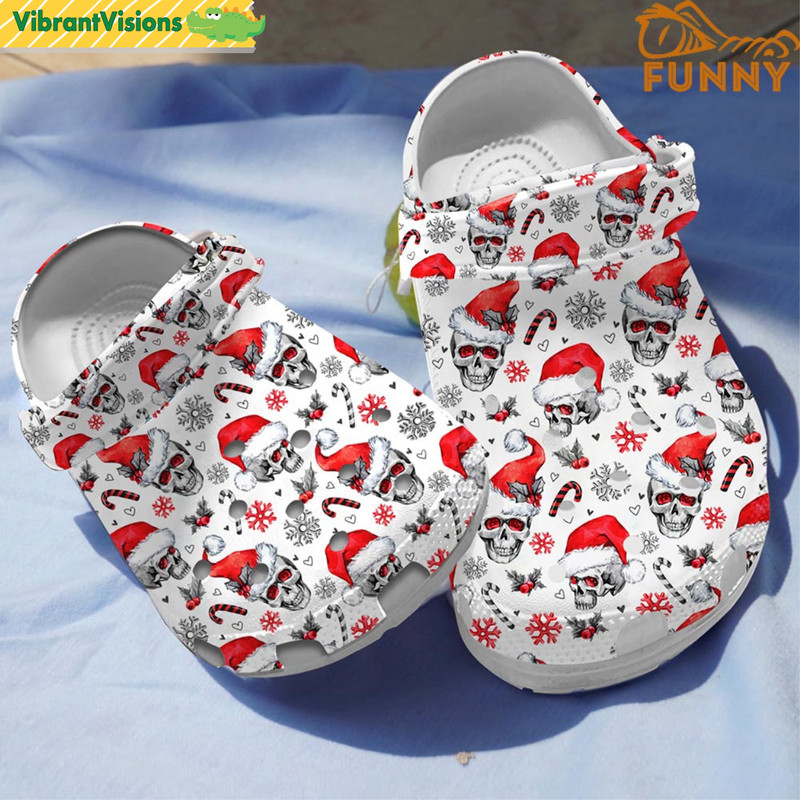 Skull Pattern Christmas Crocs - Discover Comfort And Style Clog Shoes With Funny Crocs.jpg