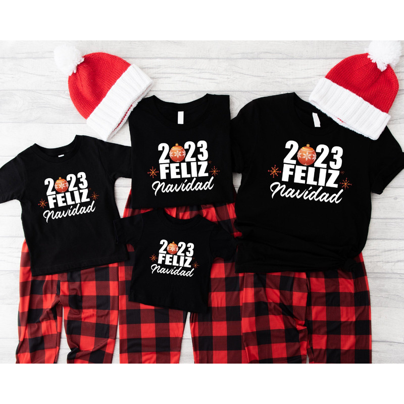 2023 Feliz Navidad Shirt, Spanish Merry Christmas T-Shirts, Matching Family Christmas 2023 Tees, Spanish Family Gathering Christmas Outfits.jpg
