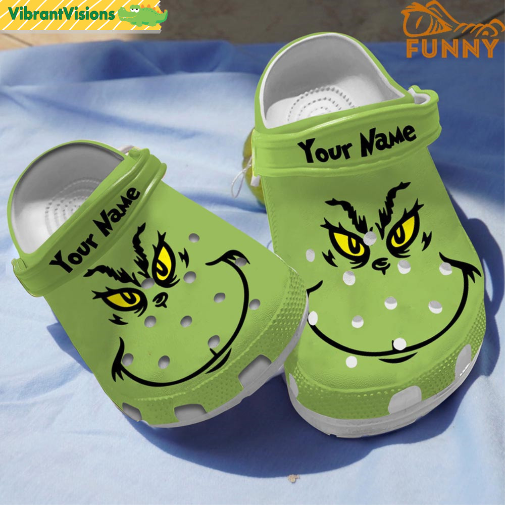 Smiling Face Grinch Crocs - Discover Comfort And Style Clog Shoes With Funny Crocs.jpg
