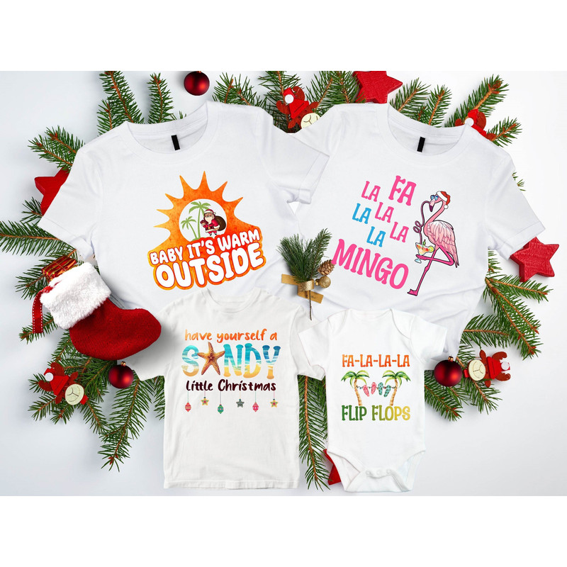 Beach Christmas Group Shirts, Tropical Christmas Family T-Shirts, Christmas On The Beach Tee, Christmas Matching Outfits, Florida Christmas.jpg