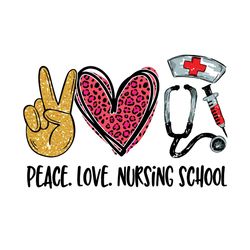 peace love nursing school svg, nurse svg, nursing svg, school nurse svg, nurse life svg, peace love svg, stethoscope svg
