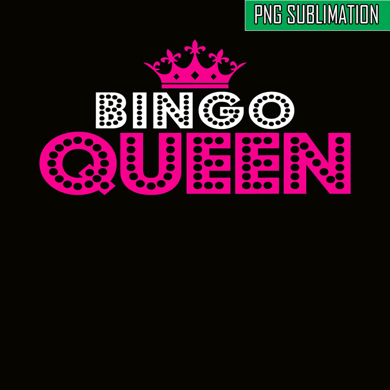 QUE03112355-Bingo Queen Pink PNG, Bingo Balls PNG, Crown Queen PNG.png