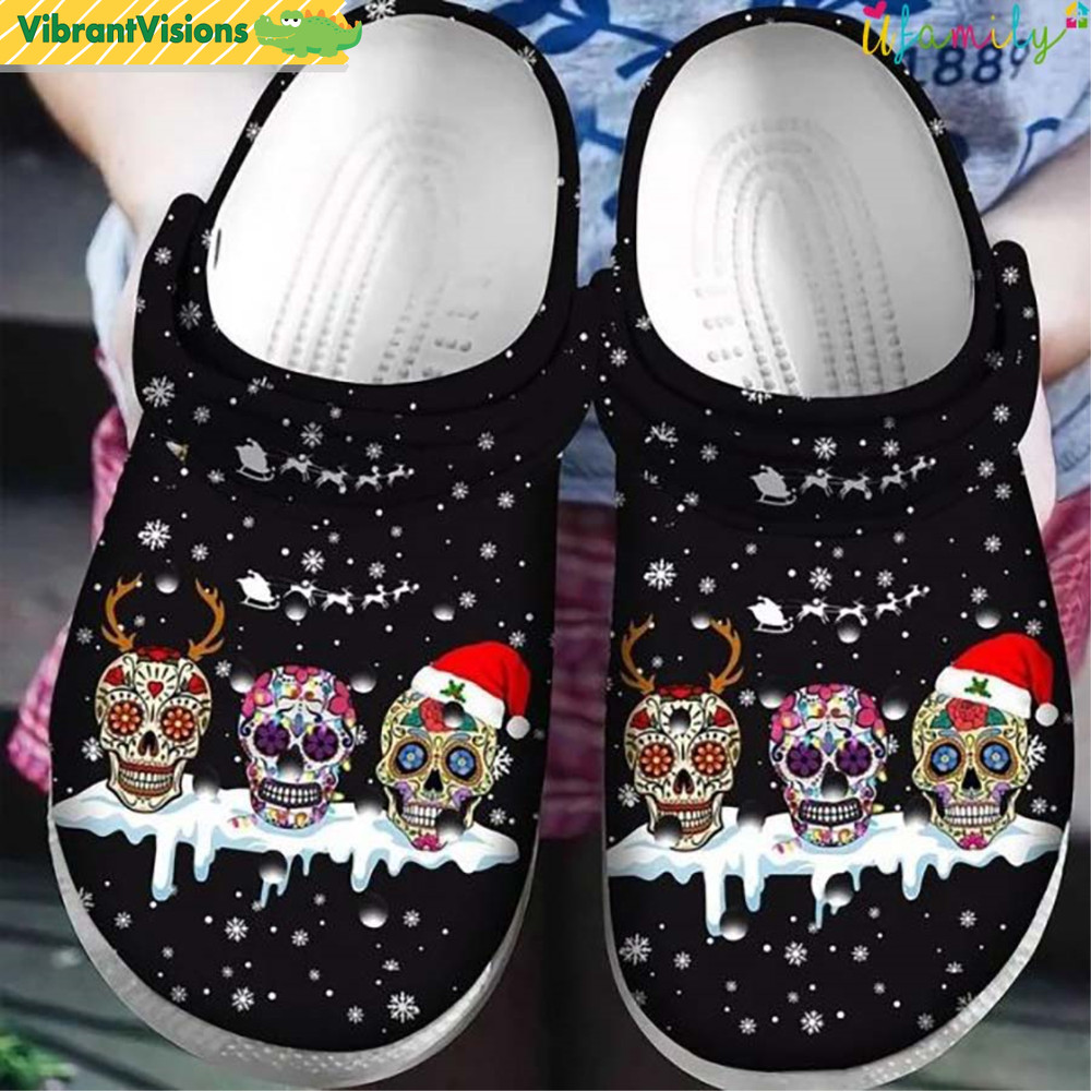 Sugar Skull Christmas Crocs - Discover Comfort And Style Clog Shoes With Funny Crocs.jpg