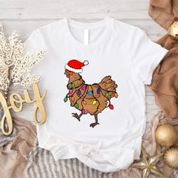 christmas chicken shirt, merry christmas chicken t-shirts, farmers christmas tee, farmer family christmas outfits, farm
