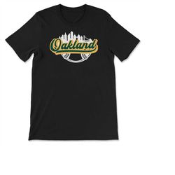 oakland california baseball downtown city skyline baseball fan t-shirt, sweatshirt & hoodie