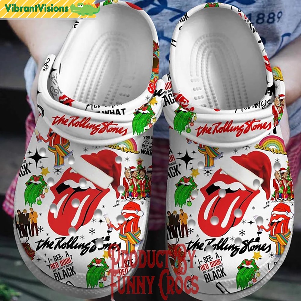 The Rolling Stones Paint It Black Christmas Crocs - Discover Comfort And Style Clog Shoes With Funny Crocs.jpg