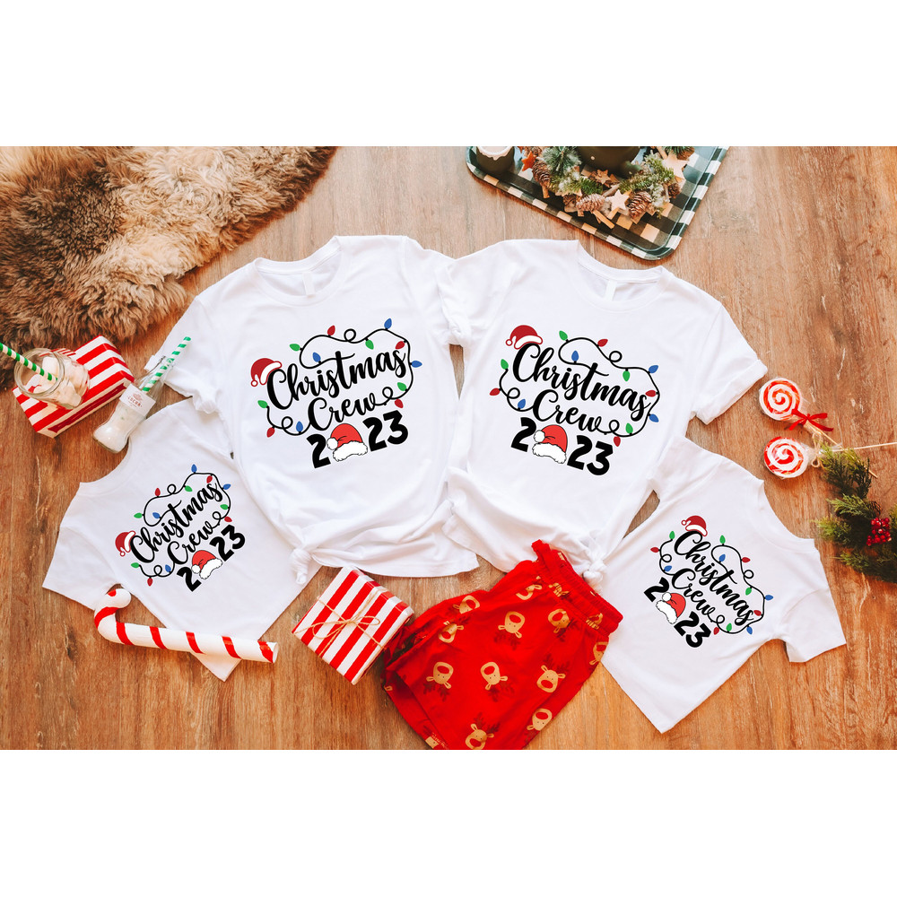 Christmas Crew 2023 Shirt, Christmas Cousin Crew T-Shirt, Matching Christmas Family Crew Tee, Christmas Lights Outfit, Xmas Family Gathering.jpg