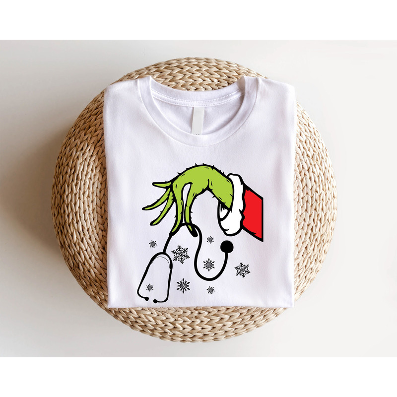 Christmas Nurse Shirt, Cute Santa Stethoscope Sweatshirt, Merry Nurse Christmas Tee, Women Nurse Group Hoodie, Nurse Holiday Outfits.jpg