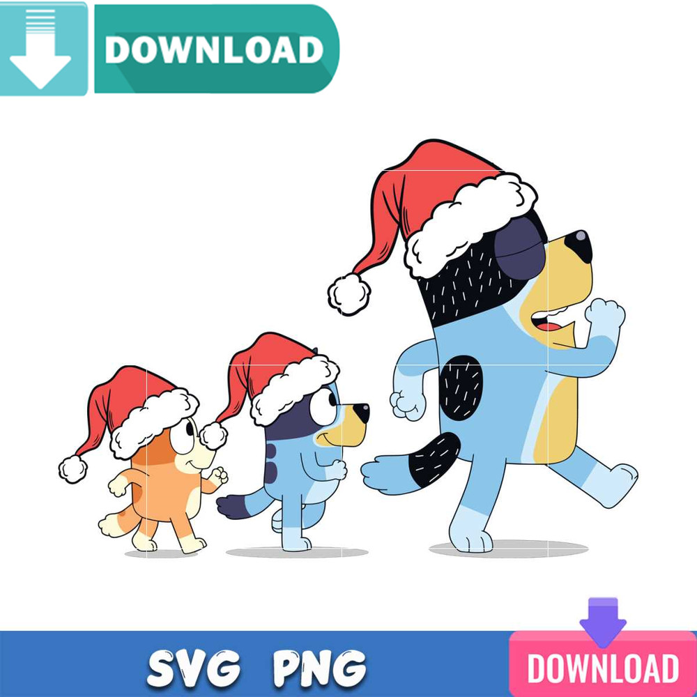 Bandit Bluey And Bingo Christmas SVG Best Files For Cricut.jpg