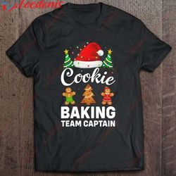 cookie baking team captain christmas family gingerbread shirt, plus size womens xmas tops wear love, share beauty