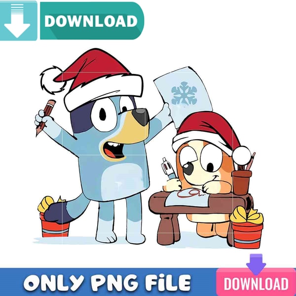 Bluey Santacraft Bluey Santa Hat PNG Perfect Sublimation Design Download | Inspire Uplift