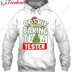 cookie baking team tester gingerbread christmas shirt, plus size ladies christmas clothes wear love, share beauty