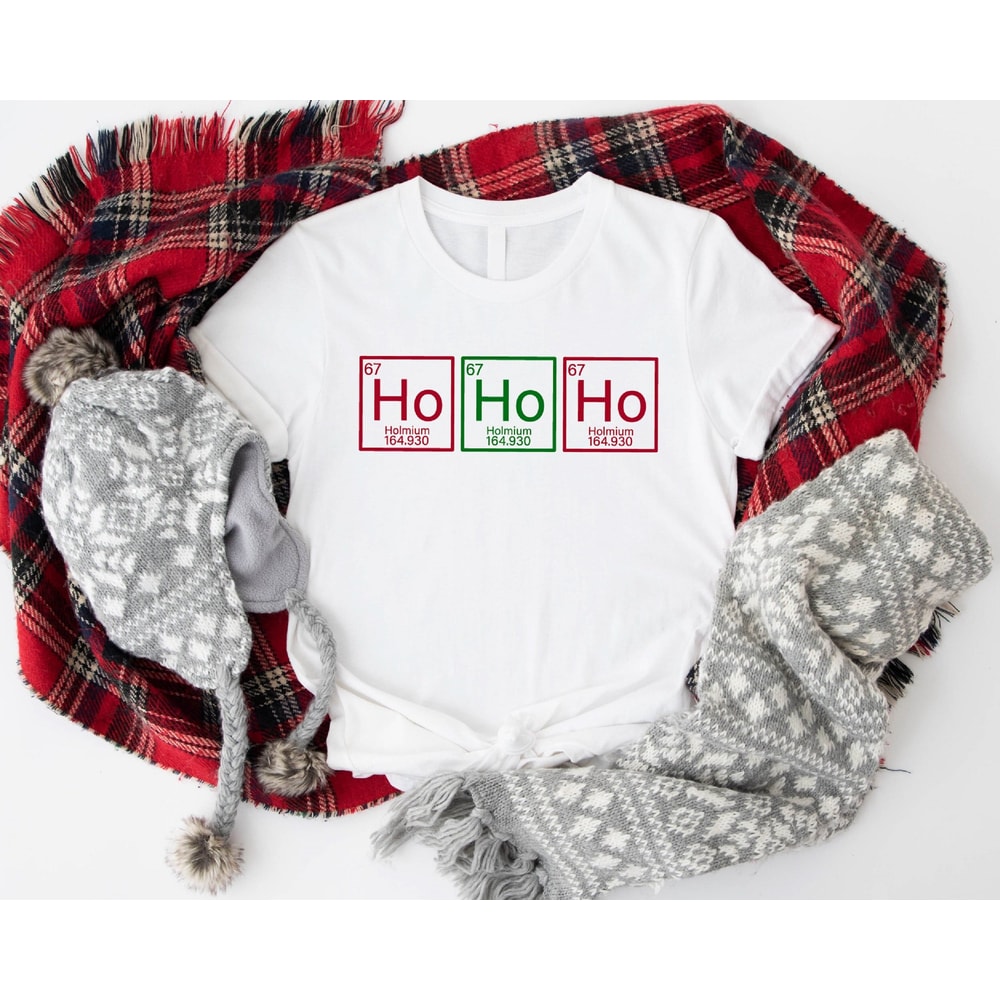 Ho3 Shirt, Ho Ho Ho T-Shirt, 2023 Christmas Tee, Chemistry Teacher Christmas Outfit, Chemistry Teachers Group Clothing, Xmas Science Teacher.jpg