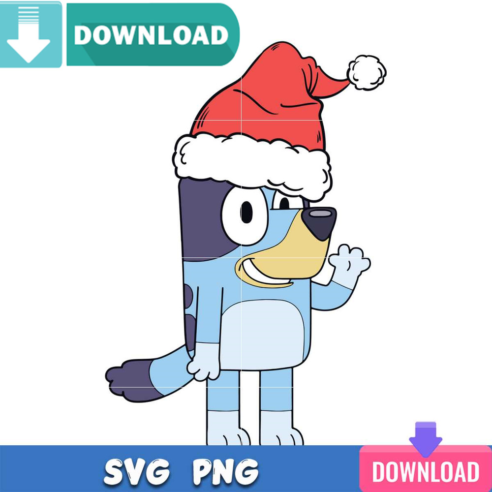 Bluey Waving Christmas SVG Best Files For Cricut Design.jpg