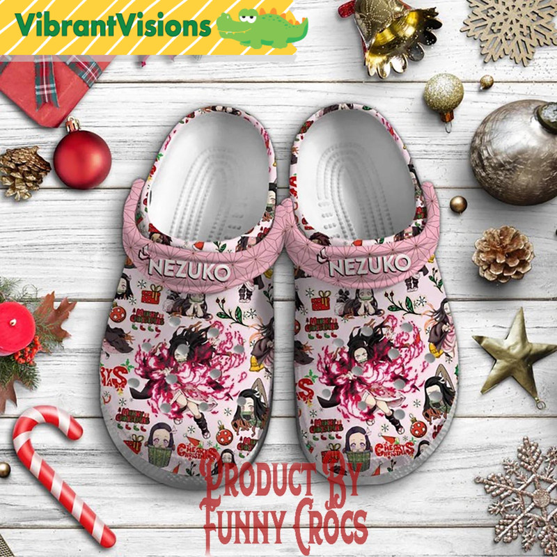 Anime Kamado Nezuko Christmas Crocs - Discover Comfort And Style Clog Shoes With Funny Crocs.jpg
