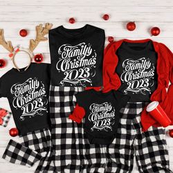 matching family christmas 2023 shirts, family holiday t-shirts, festive mom dad kids christmas tee, family reunion outfi