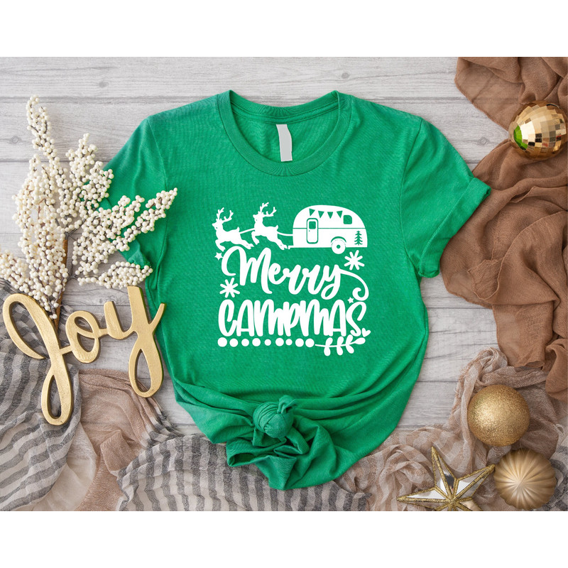 Merry Campmas Shirt, Christmas Camping T-shirt, Christmas Camping Crew Matching Tees, Family Camping Outfits, Family Christmas Gathering Tee.jpg