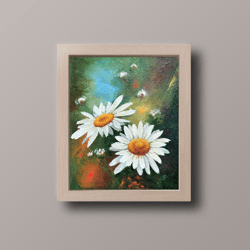 flowers oil painting original floral painting daisies