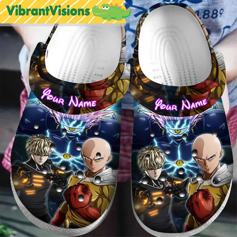 Custom Saitama X Genos One Pun Man Crocs - Discover Comfort And Style Clog Shoes With Funny Crocs.jpg