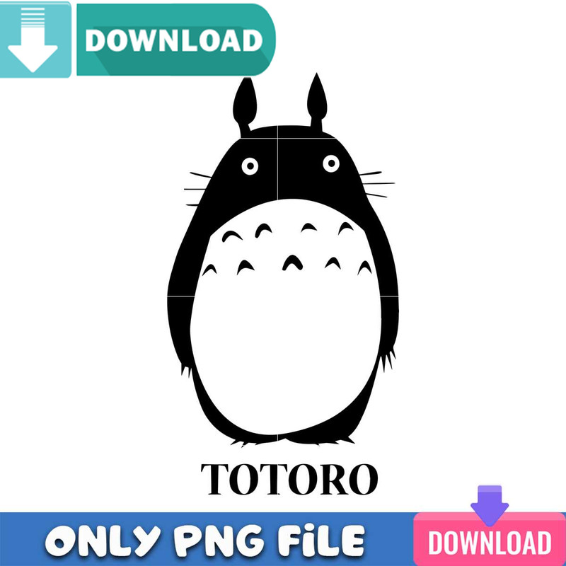 Totoro Black And White Alone Png Best Files Design Download.jpg